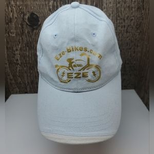 Eze-Bikes.com White Denim Adjustable Strapback Hat Cap One Size Unisex